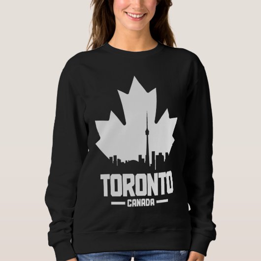 Toronto Skyline Ontario Canada Maple Leaf Canadian スウェットシャツ (正面)