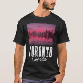 Toronto Skyline Ontario Canada Maple Leaf Canadian Tシャツ (正面)