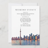 Toronto Skyline Watercolor Bachelorette Weekend 招待状 (裏面)