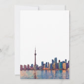 Toronto Skyline Watercolor Destination Wedding セーブザデート (裏面)
