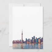 Toronto Skyline Watercolor Elegant Wedding 招待状 (裏面)