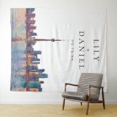 Toronto Skyline Wedding Photo Backdrop タペストリー (インサイチュ(横))