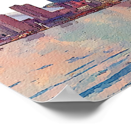 Toronto Skyline Wedding Welcome Sign ポスター (角)