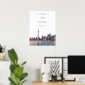Toronto Skyline Wedding Welcome Sign ポスター (ホームオフィス)