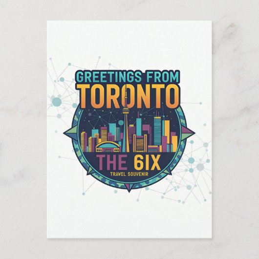Toronto The 6ix Modern Colorful Cool Abstract  ポストカード (正面)
