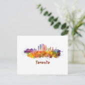 Toronto V2 skyline in watercolor ポストカード (スタンド正面)