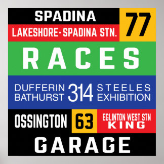 Toronto West End TTC Bus Rollsigns ポスター