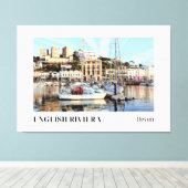 Torquay Marina, English Riviera, Devon キャンバスプリント (インサイチュ (ウッドフロア))