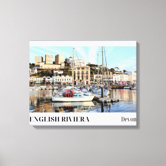 Torquay Marina, English Riviera, Devon キャンバスプリント (正面)