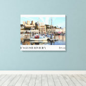 Torquay Marina, English Riviera, Devon キャンバスプリント (インサイチュ (ウッドフロア))