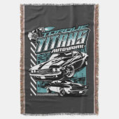 TORQUE TITANS AUTOWORKS - USA LEGEND CARS スローブランケット (正面縦)