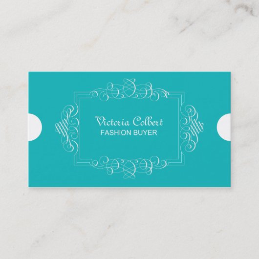 Torquoiseのエレガントな名刺のテンプレート 名刺 (正面)