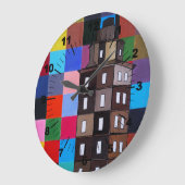 Torre de Hércules Abstract Painting by Alfred Fox ラージ壁時計 (傾斜)