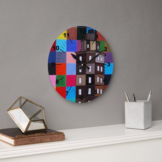 Torre de Hércules Abstract Painting by Alfred Fox ラージ壁時計 (オフィス)