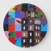 Torre de Hércules Abstract Painting by Alfred Fox ラージ壁時計 (正面)