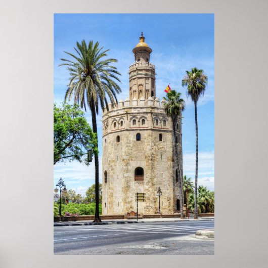Torre del Oro in Seville Poster ポスター (正面)