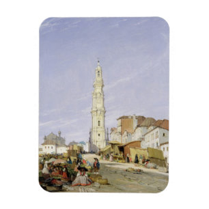 Torre dos Clerigos、オポルト、ポルトガル1837年(油 マグネット