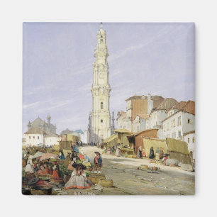 Torre dos Clerigos、オポルト、ポルトガル1837年(油 マグネット