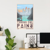 Torres Del Paine Art Print - Bold Graphic Mountain ポスター (ホームオフィス)