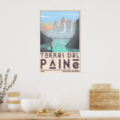 Torres Del Paine Art Print - Bold Graphic Mountain ポスター (キッチン)