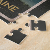 Torres del Paine Chile Illustration Travel Art ジグソーパズル (側面)