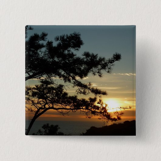 Torrey Pine Sunset I California Landscape 缶バッジ (正面)