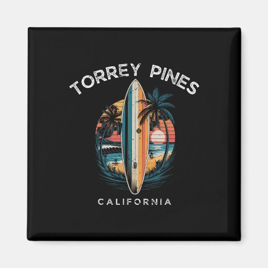 Torrey Pines Beach California Men Women Surfing  マグネット (正面)