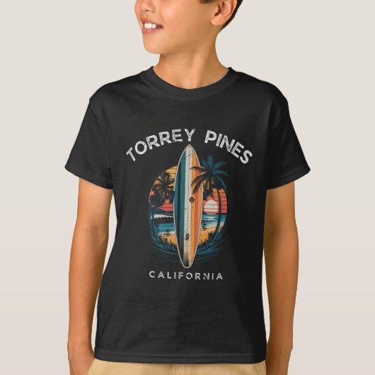 Torrey Pines Beach California Men Women Surfing  Tシャツ (正面)