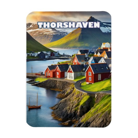 Tórshavn, capitale nichée dans les fjords マグネット (縦)