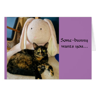 Tortie猫のイースターカード