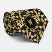 Tortoiseシェル金ゴールド抽象芸術モノグラムネックタイ ネクタイ (ロール)