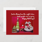 Tortoise and Santa Claus cute Christmas quote ポストカード (正面/裏面)