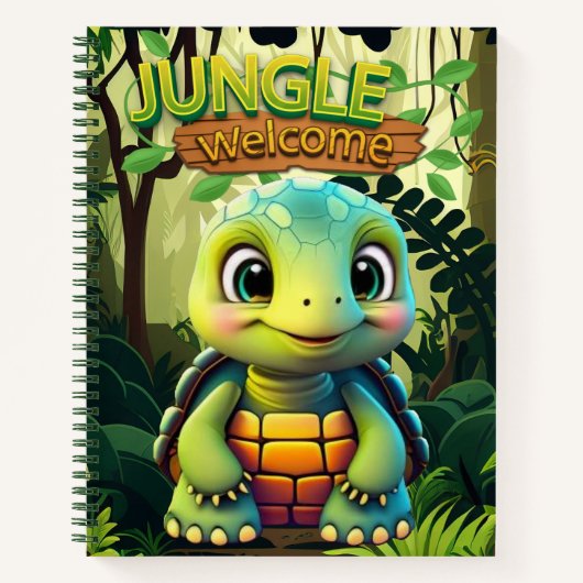 Tortoise Fun Box Turtle Whimsical Zoo Animal 🐢 ノートブック (正面)