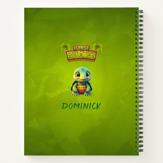 Tortoise Fun Box Turtle Whimsical Zoo Animal 🐢 ノートブック (裏面)