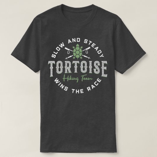 Tortoise Hiking Teamハイキング引用文 Tシャツ (デザイン正面)
