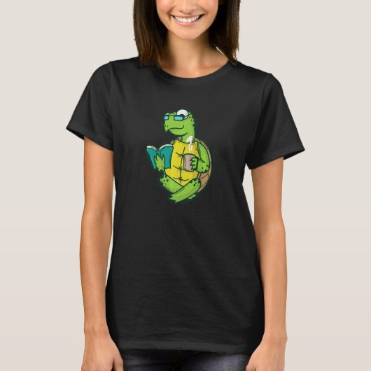 Tortoise loves reading and Coffee or Tea Tシャツ (正面)