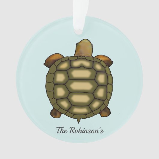Tortoise on light blueアクリルオーナメント オーナメント (正面)