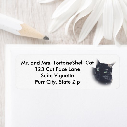 Tortoise Shell Cat顔住所 シール (インサイチュ)