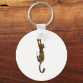 Tortoise Shell Cat Hanging On Funny Tortie Cat キーホルダー (正面)