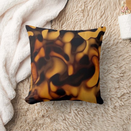 Tortoise Shell Turtle Shell Pattern Amber Brown クッション (ブランケット)