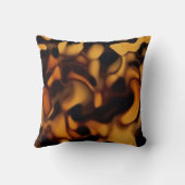 Tortoise Shell Turtle Shell Pattern Amber Brown クッション (裏面)