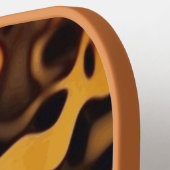 Tortoise Shell Turtle Shell Pattern Amber Brown ピックルボールラケット (左詳細)