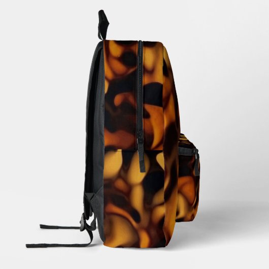 Tortoise Shell Turtle Shell Pattern Amber Brown プリントバックパック (左)