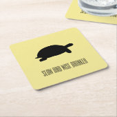 Tortoise SlowファンキーとWise Drinkerコースター スクエアペーパーコースター (アングル)