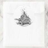 Tortoise Town Sticker:D （巨大な亀/亀） ラウンドシール (バッグ)
