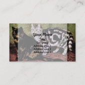 Tortoiseshellおよび銀の虎猫猫 名刺 (裏面)