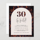 Tortoiseshellアーチワイルド30誕生日予算招待状 (正面/裏面)