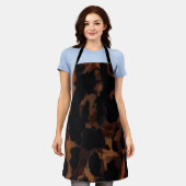 Tortoiseshellシームレスパターン、シックなTortoiseShell エプロン (着用した状態)