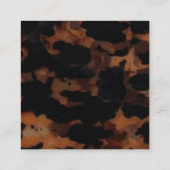 Tortoiseshellシームレスパターン、シックなTortoiseShell スクエア名刺 (裏面)