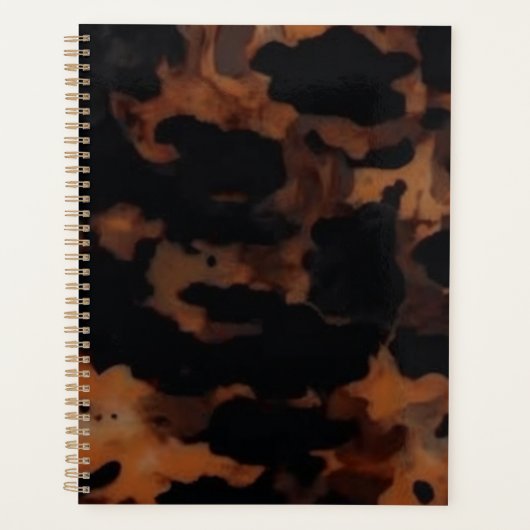 Tortoiseshellシームレスパターン、シックなTortoiseShell プランナー手帳 (正面)